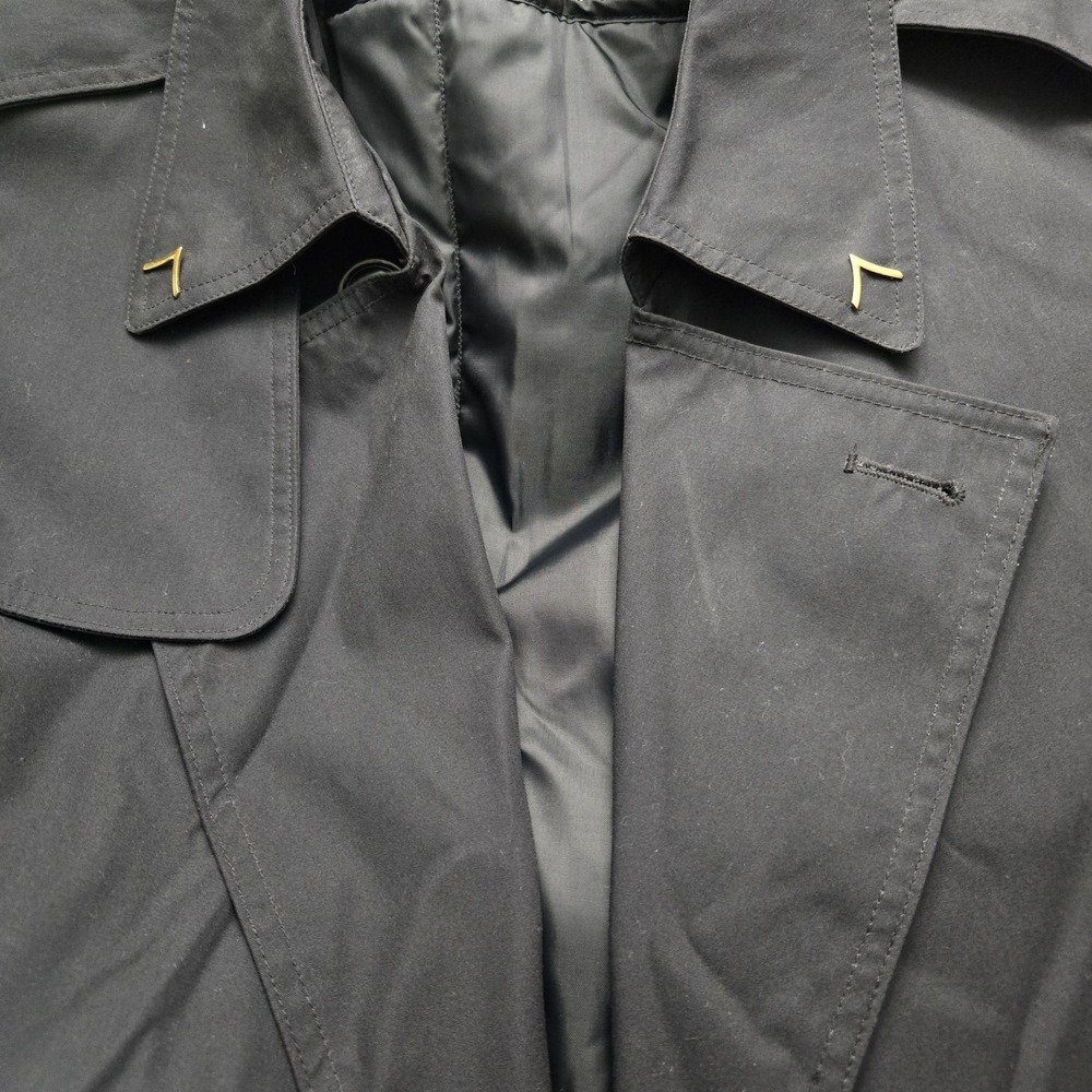 Vtg DSCP All Weather Trench Coat Mens 42R Black Zip Out Lining Water Resistant - Picture 2 of 6